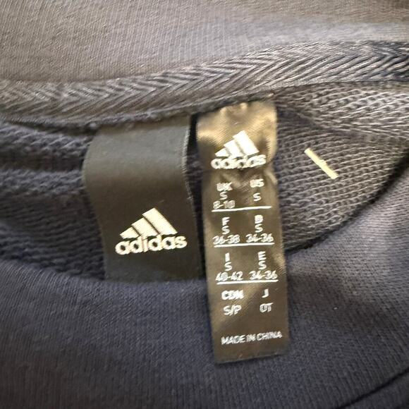 Adidas Sweatshirt Women's Embroidered Logo Pullover Navy Blue Crewneck Small - Picture 5 of 5